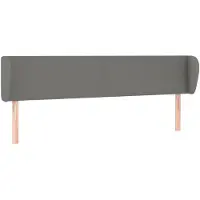 vidaXL Hoofdbord met randen 203x23x78/88 cm stof donkergrijs