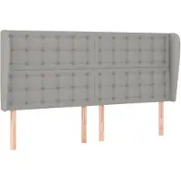 vidaXL Hoofdbord met randen 163x23x118/128 cm stof lichtgrijs