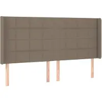 vidaXL Hoofdbord met randen 203x16x118/128 cm stof taupe