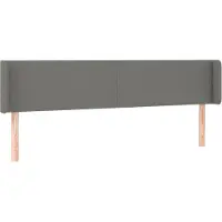 vidaXL Hoofdbord met randen 163x16x78/88 cm stof donkergrijs