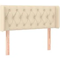 vidaXL Hoofdbord met randen 103x16x78/88 cm stof crèmekleurig