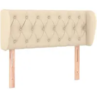 vidaXL Hoofdbord met randen 103x23x78/88 cm stof crèmekleurig