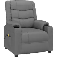 vidaXL Massagestoel kunstleer grijs