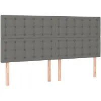 vidaXL Hoofdbord donkergrijs 180x5x118/128 cm Stof