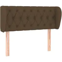 vidaXL Hoofdbord met randen 103x23x78/88 cm stof donkerbruin