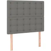 vidaXL Hoofdbord donkergrijs 80x5x118/128 cm Stof