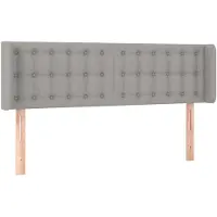 vidaXL Hoofdbord met randen 147x16x78/88 cm stof lichtgrijs