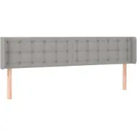 vidaXL Hoofdbord met randen 203x16x78/88 cm stof lichtgrijs