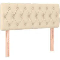 vidaXL Hoofdbord 100x7x78/88 cm stof crèmekleurig