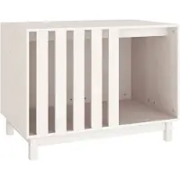 vidaXL Hondenhok 90x60x67 cm massief grenenhout wit