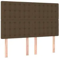 vidaXL Hoofdbord donkerbruin 144x5x118/128 cm stof