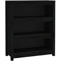 vidaXL Boekenkast 80x35x97 cm massief grenenhout zwart