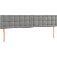 vidaXL Hoofdborden 160x5x78/88 cm fluweel lichtgrijs