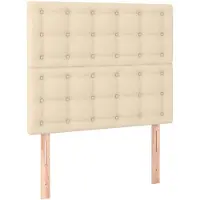 vidaXL Hoofdbord crème 80x5x118/128 cm stof