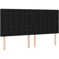vidaXL Hoofdbord zwart 200x5x118/128 cm stof