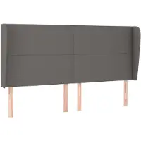 vidaXL Hoofdbord met randen 203x23x118/128 cm kunstleer grijs
