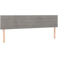vidaXL Hoofdborden 160x5x78/88 cm fluweel lichtgrijs