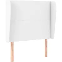 vidaXL Hoofdbord met randen 83x23x118/128 cm kunstleer wit