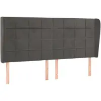 vidaXL Hoofdbord met randen 163x23x118/128 cm fluweel donkergrijs