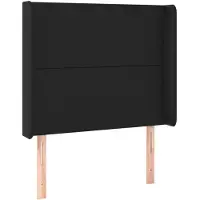 vidaXL Hoofdbord met randen 83x16x118/128 cm kunstleer zwart