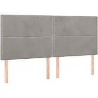 vidaXL Hoofdbord lichtgrijs 200x5x118/128 cm fluweel