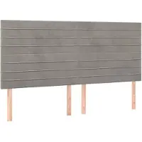 vidaXL Hoofdbord lichtgrijs 200x5x118/128 cm fluweel