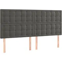 vidaXL Hoofdbord donkergrijs 200x5x118/128 cm Fluweel