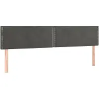 vidaXL Hoofdborden 200x5x78/88 cm fluweel donkergrijs