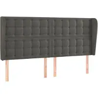 vidaXL Hoofdbord met randen 163x23x118/128 cm fluweel donkergrijs