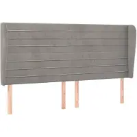 vidaXL Hoofdbord met randen 163x23x118/128 cm fluweel lichtgrijs