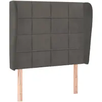 vidaXL Hoofdbord met randen 103x23x118/128 cm fluweel donkergrijs