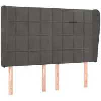 vidaXL Hoofdbord met randen 147x23x118/128 cm fluweel donkergrijs