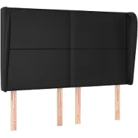 vidaXL Hoofdbord met randen 147x23x118/128 cm kunstleer zwart