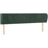vidaXL Hoofdbord met randen 163x23x78/88 cm fluweel donkergroen
