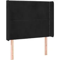 vidaXL Hoofdbord met randen 83x16x118/128 cm fluweel zwart