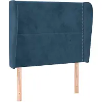 vidaXL Hoofdbord met randen 103x23x118/128 cm fluweel donkerblauw
