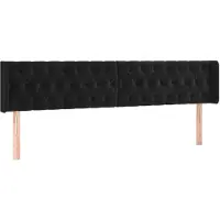vidaXL Hoofdbord met randen 183x16x78/88 cm fluweel zwart