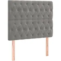 vidaXL Hoofdbord lichtgrijs 90x7x118/128 cm fluweel
