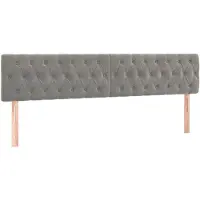 vidaXL Hoofdborden 180x7x78/88 cm fluweel lichtgrijs