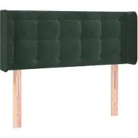 vidaXL Hoofdbord met randen 103x16x78/88 cm fluweel donkergroen