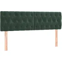 vidaXL Hoofdborden 160x7x78/88 cm fluweel donkergroen