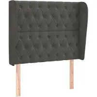 vidaXL Hoofdbord met randen 103x23x118/128 cm fluweel donkergrijs