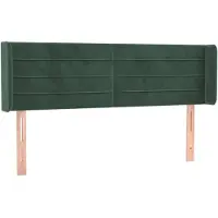 vidaXL Hoofdbord met randen 147x16x78/88 cm fluweel donkergroen