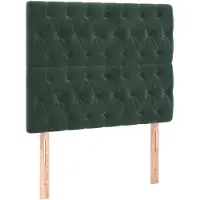 vidaXL Hoofdbord donkergroen 90x7x118/128 cm fluweel