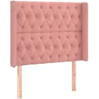 vidaXL Hoofdbord met randen 93x16x118/128 cm fluweel roze