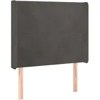 vidaXL Hoofdbord met randen 93x16x118/128 cm fluweel donkergrijs