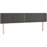 vidaXL Hoofdbord met randen 163x16x78/88 cm fluweel donkergrijs