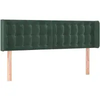 vidaXL Hoofdbord met randen 147x16x78/88 cm fluweel donkergroen