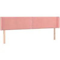 vidaXL Hoofdbord met randen 163x16x78/88 cm fluweel roze