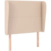 vidaXL Hoofdbord met randen 93x23x118/128 cm kunstleer cappuccinokleur